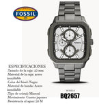  Shop Authentic Fossil Inscription Multifunction Silver Dial Grey Steel Strap Watch for Men - BQ2657 - Luxxuri