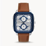  Shop Authentic Fossil Inscription Multifunction Silver Dial Brown Leather Strap Watch for Men - BQ2658 - Luxxuri