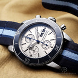  Shop Authentic Breitling Superocean Heritage Chronograph 44 Ocean Conservancy Silver Dial Two Tone NATO Strap Watch for Men - A133131A1G1W1 - Luxxuri