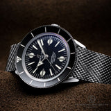  Shop Authentic Breitling Superocean Heritage '57 Black Dial Silver Mesh Bracelet Watch for Men - A10370121B1A1 - Luxxuri