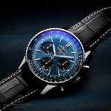  Shop Authentic Breitling Navitimer B01 Chronograph 41 Blue Dial Black Leather Strap Watch for Men - AB0139241C1P1 - Luxxuri
