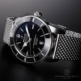  Shop Authentic Breitling Superocean Heritage B20 Automatic 46 Black Dial Silver Mesh Bracelet Watch for Men - AB2020121B1A1 - Luxxuri