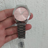  Shop Authentic Michael Kors Slim Runway Quartz Pink Dial Silver Steel Strap Watch For Women - MK3380 - Luxxuri