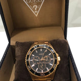  Shop Authentic Guess Chaser Chronograph Black Dial Gold Steel Strap Watch for Men - W0170G2 - Luxxuri