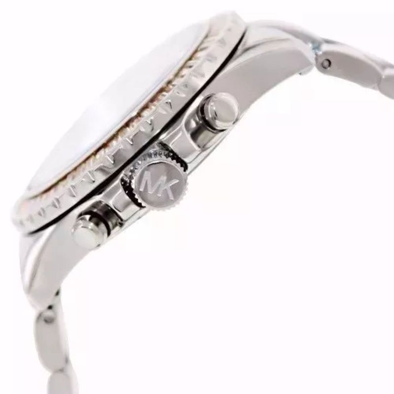  Shop Authentic Michael Kors Everest Chronograph Gold Dial Silver Steel Strap Watch For Women - MK5870 - Luxxuri