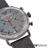  Shop Authentic Emporio Armani Aviator Grey Dial Grey Leather Strap Watch For Men - AR11168 - Luxxuri