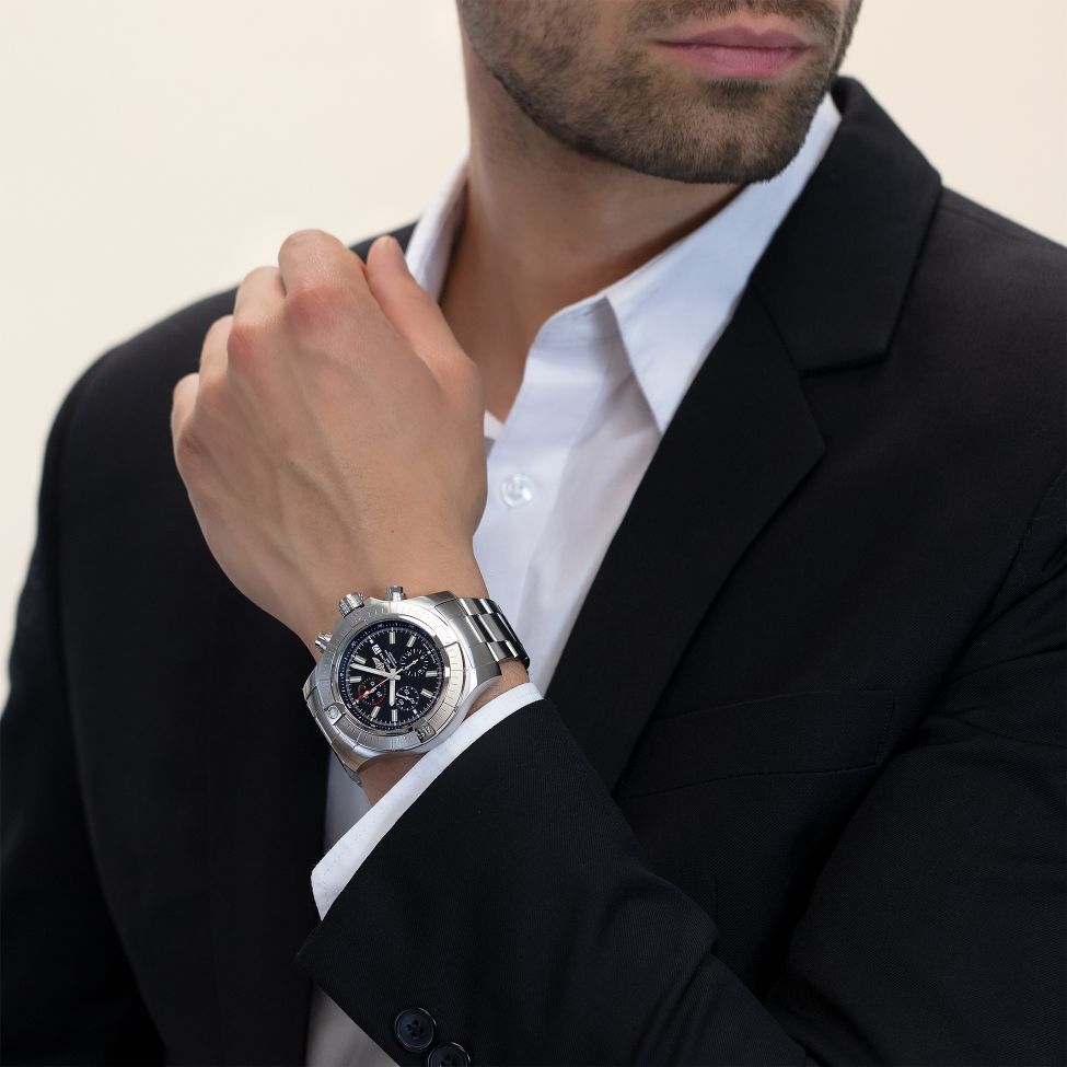  Shop Authentic Breitling Super Avenger Chronograph 48 Black Dial Silver Steel Strap Watch for Men - A13375101B1A1 - Luxxuri