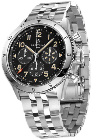 Shop Authentic Breitling Super Avi B04 Chronograph GMT 46 P-51 Mustang Black Dial Silver Steel Strap Watch for Men - AB04453A1B1A1 - Luxxuri