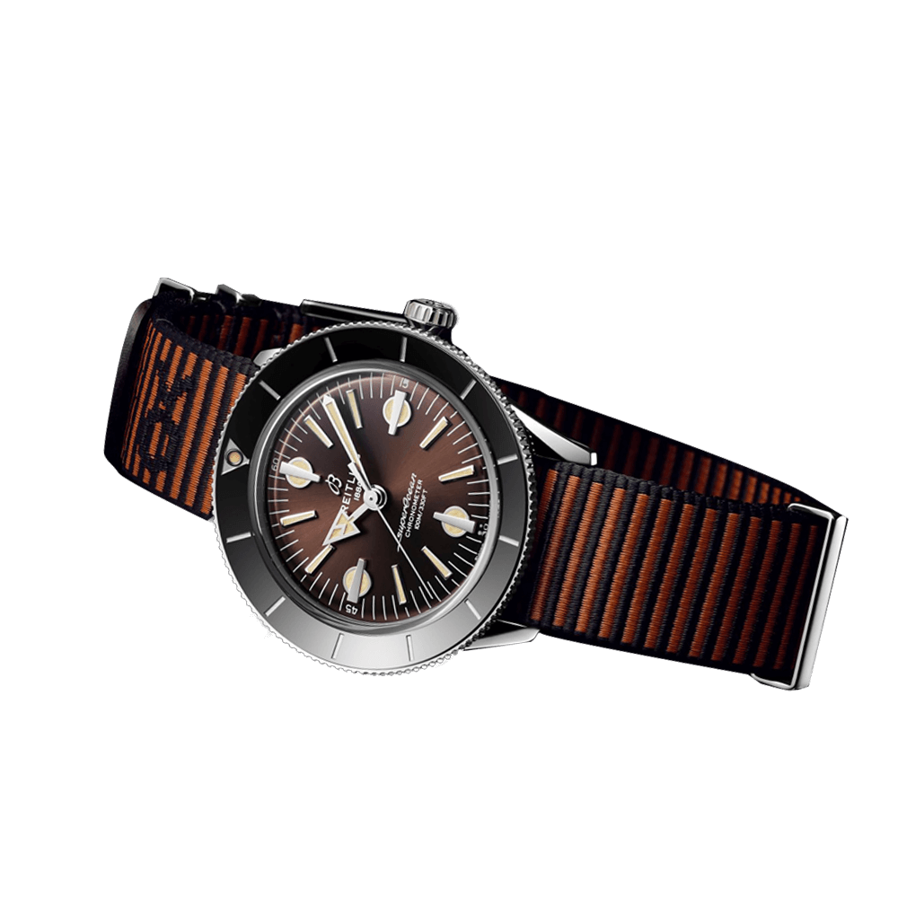  Shop Authentic Breitling Superocean Heritage '57 Outerknown Brown Dial Brown NATO Strap Watch for Men - A103703A1Q1W1 - Luxxuri