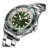  Shop Authentic Breitling Superocean Automatic 44mm Navy Green Dial Green Rubber Strap Watch for Men - A17376A31L1A1 - Luxxuri
