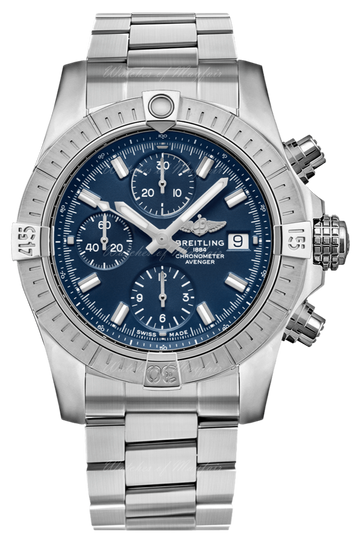  Shop Authentic Breitling Avenger Chronograph 45mm Blue Dial Silver Steel Strap Watch for Men - A13317101C1A1 - Luxxuri