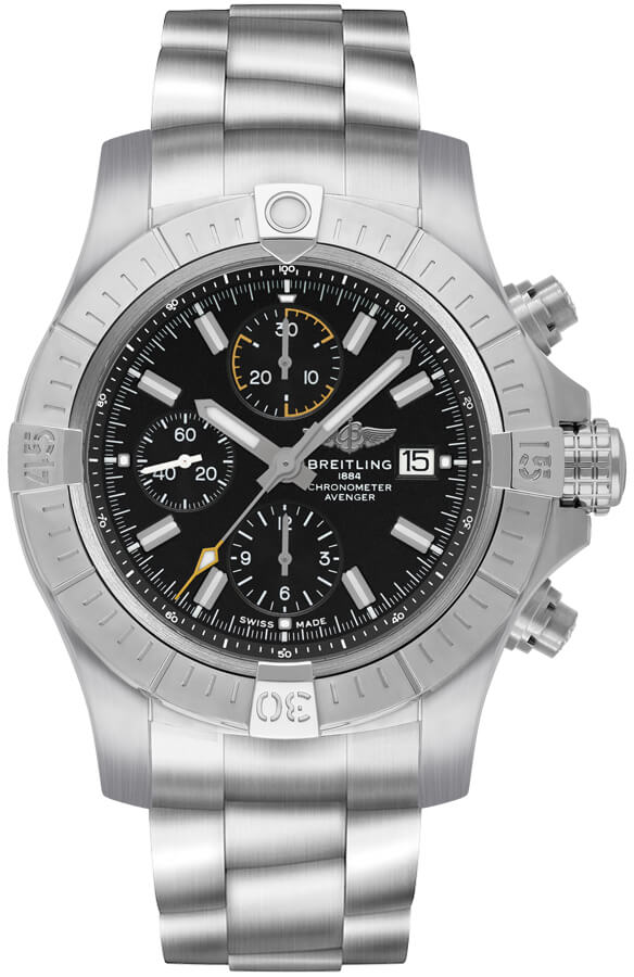  Shop Authentic Breitling Avenger Chronograph 45mm Black Dial Silver Steel Strap Watch for Men - A13317101B1A1 - Luxxuri