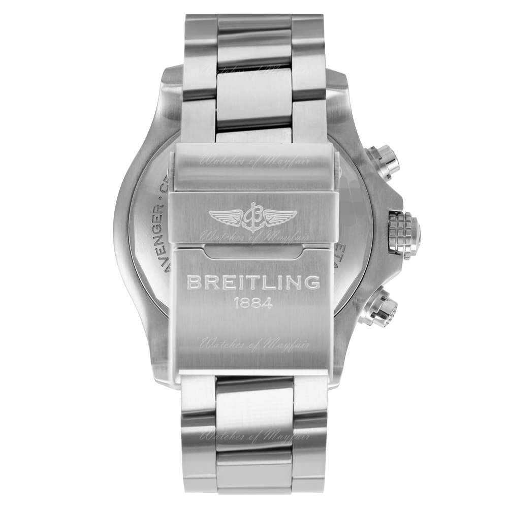  Shop Authentic Breitling Avenger Chronograph 45mm Black Dial Silver Steel Strap Watch for Men - A13317101B1A1 - Luxxuri