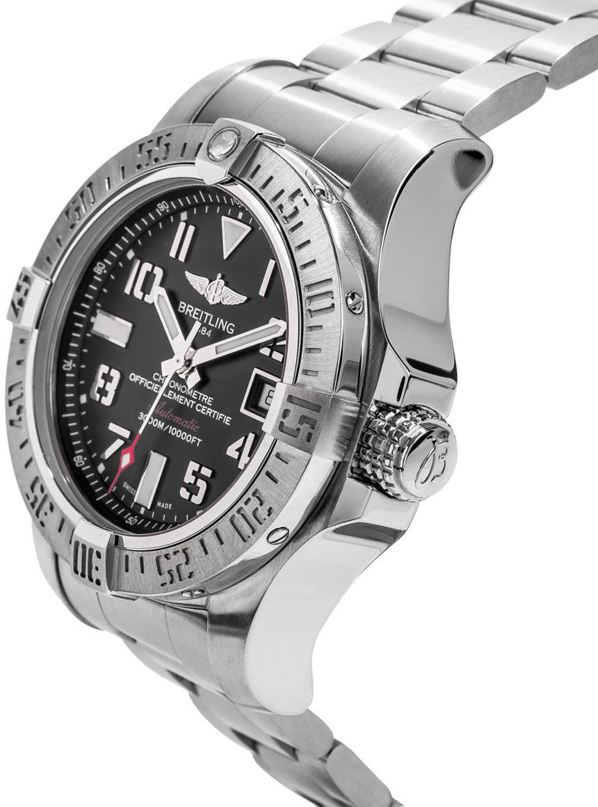  Shop Authentic Breitling Avenger II Seawolf Stainless Steel 45mm Black Dial Mens Watch - A1733110/BC31 - Luxxuri