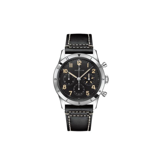  Shop Authentic Breitling Avi Ref. 765 1953 Re-Edition Black Dial Black Leather Strap Watch for Men - AB0920131B1X1 - Luxxuri