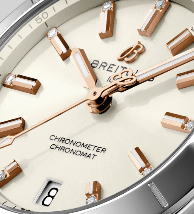  Shop Authentic Breitling Chronomat 32 Diamonds White Dial Silver Steel Strap Watch for Women - A77310101A3A1 - Luxxuri