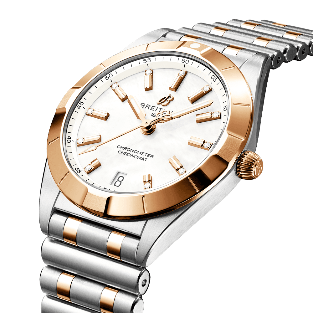  Shop Authentic Breitling Chronomat Automatic 36 White Dial Two Tone Steel Strap Watch for Women - U10380101A1U1 - Luxxuri