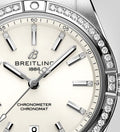  Shop Authentic Breitling Chronomat Automatic 36 Diamonds White Dial Silver Steel Strap Watch for Women - A10380591A1A1 - Luxxuri