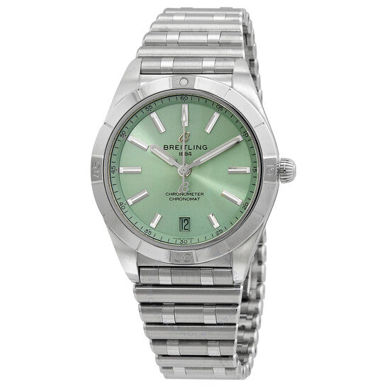  Shop Authentic Breitling Chronomat Automatic 36 Green Dial Silver Steel Strap Watch for Women - A10380101L1A1 - Luxxuri