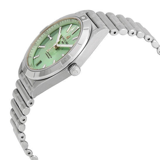  Shop Authentic Breitling Chronomat Automatic 36 Green Dial Silver Steel Strap Watch for Women - A10380101L1A1 - Luxxuri