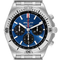  Shop Authentic Breitling Chronomat B01 42mm Blue Dial Silver Steel Strap Watch for Men - AB0134101C1A1 - Luxxuri
