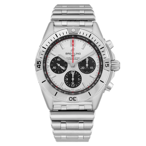  Shop Authentic Breitling Chronomat B01 42mm Silver Dial Silver Steel Strap Watch for Men - AB0134101G1A1 - Luxxuri