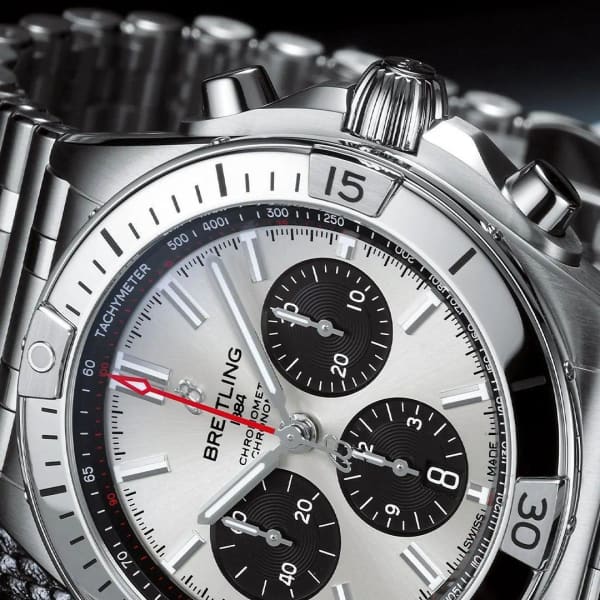  Shop Authentic Breitling Chronomat B01 42mm Silver Dial Silver Steel Strap Watch for Men - AB0134101G1A1 - Luxxuri