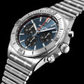  Shop Authentic Breitling Chronomat B01 42mm Blue Dial Silver Steel Strap Watch for Men - AB0134101C1A1 - Luxxuri
