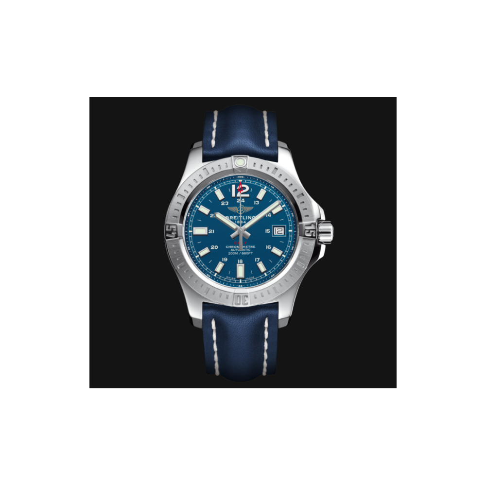  Shop Authentic Breitling Colt 41mm Automatic Blue Dial Blue Leather Strap Watch for Men - A1731311.C934.113X.A18BA.1 - Luxxuri