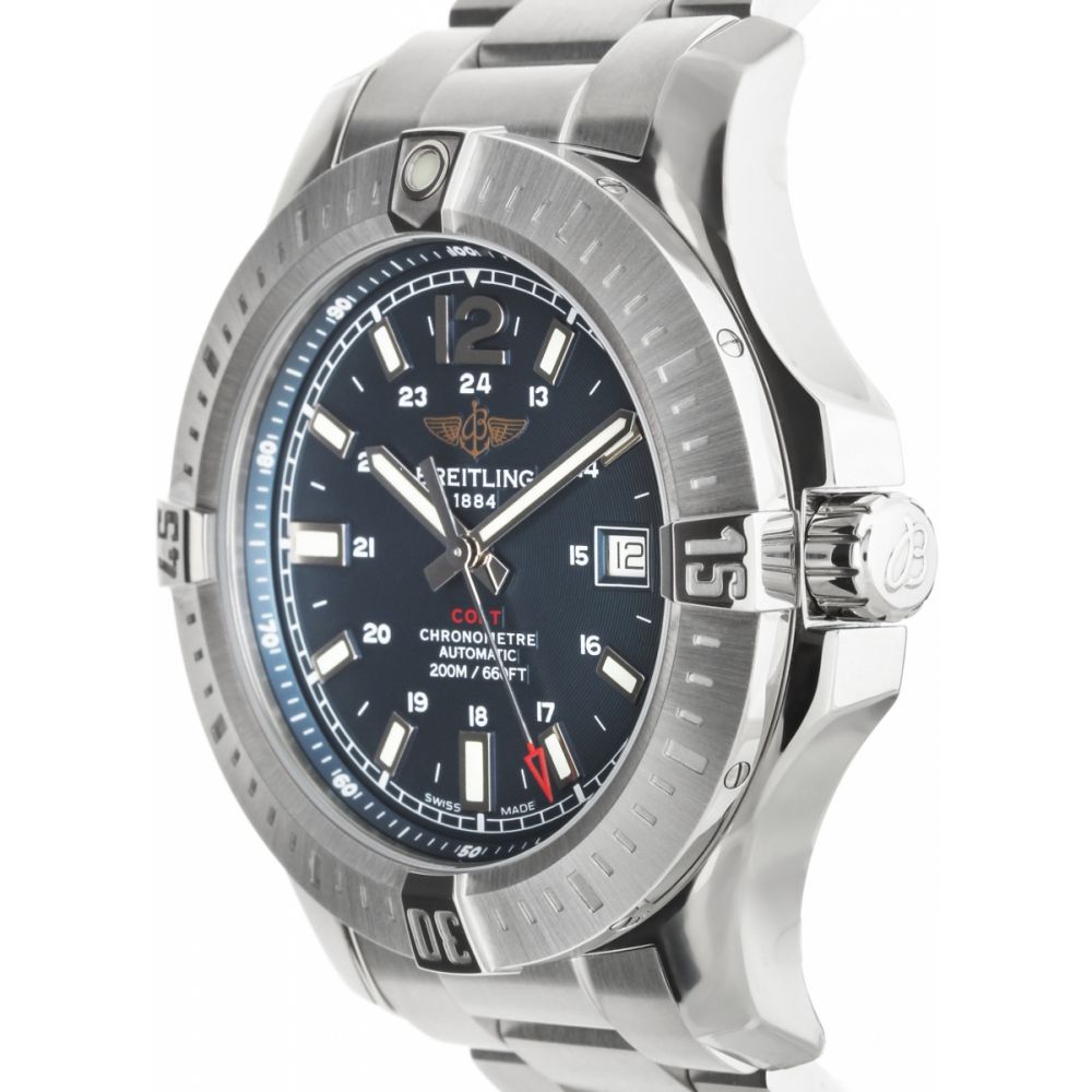  Shop Authentic Breitling Colt Automatic 44mm Blue Dial Silver Steel Strap Mens Watch - A1738811/C906/173A - Luxxuri