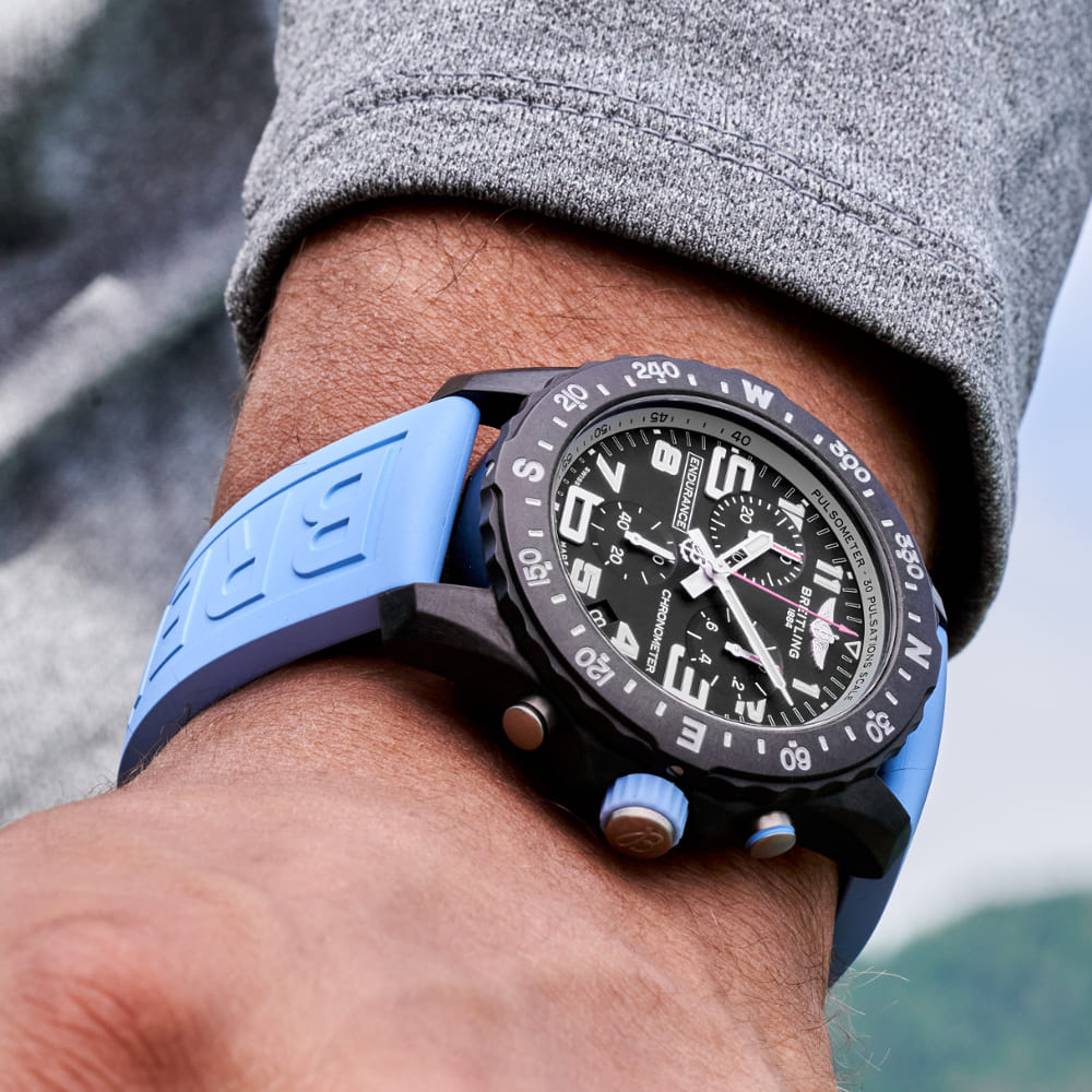  Shop Authentic Breitling Endurance Pro Black Dial Light Blue Rubber Strap Watch for Men - X82310281B1S1 - Luxxuri