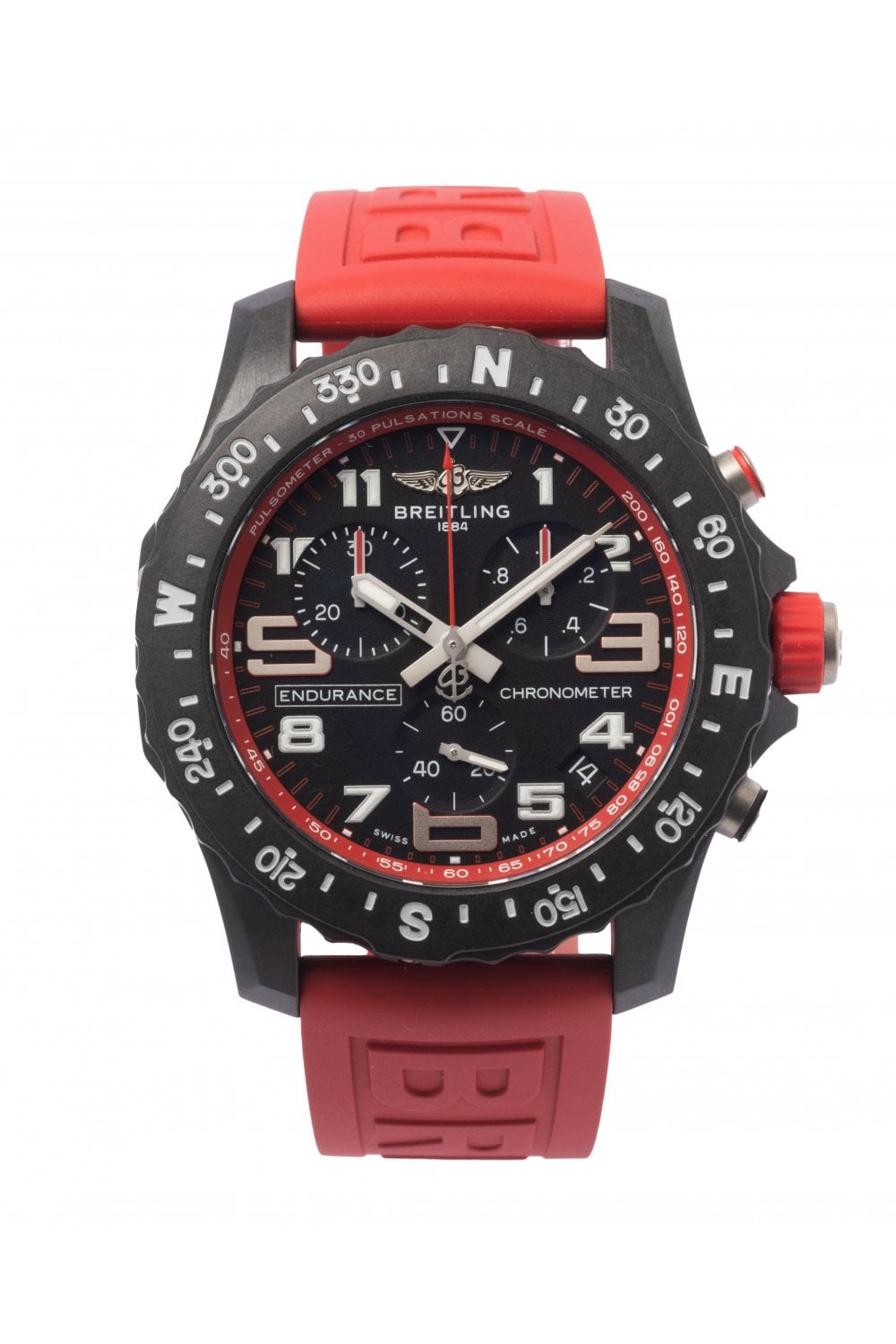  Shop Authentic Breitling Endurance Pro Black Dial Red Rubber Strap Watch for Men - X82310D91B1S1 - Luxxuri
