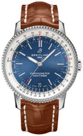  Shop Authentic Breitling Navitimer Automatic 38mm Blue Dial Brown Leather Strap Mens Watch - A17325211C1P2 - Luxxuri