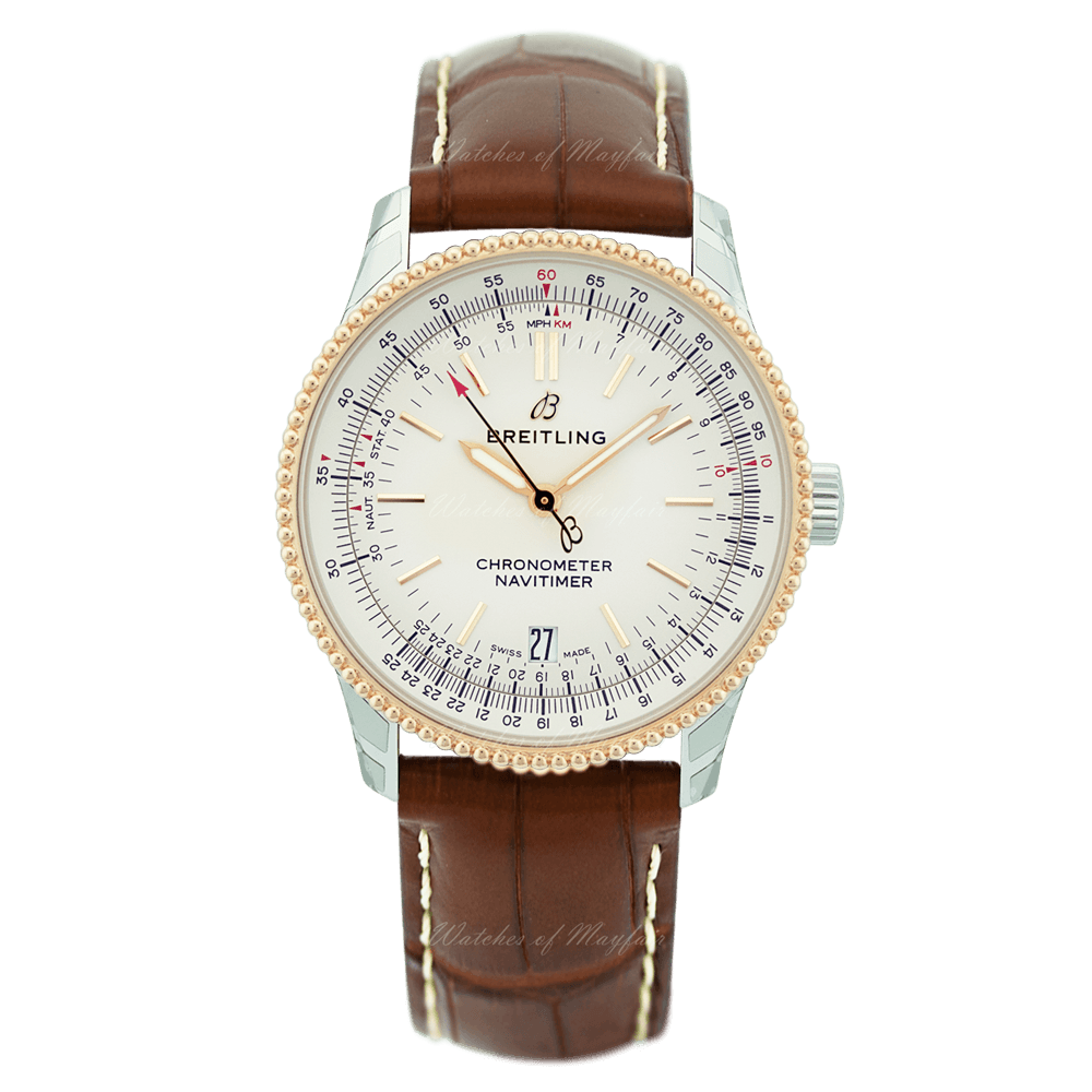  Shop Authentic Breitling Navitimer Automatic 38mm Leather Strap Mens Watch - A17325211G1P1 - Luxxuri