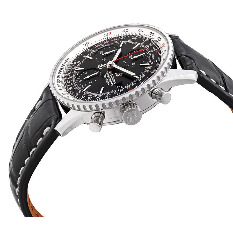  Shop Authentic Breitling Navitimer 1 Chronograph 41mm Automatic Black Dial Black Leather Strap Mens Watch - A13324121B1P1 - Luxxuri
