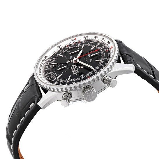  Shop Authentic Breitling Navitimer 1 Chronograph 41mm Automatic Black Dial Black Leather Strap Mens Watch - A13324121B1P1 - Luxxuri