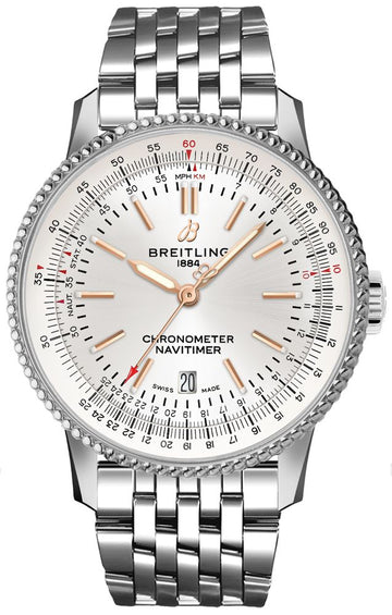  Shop Authentic Breitling Navitimer Automatic 41mm White Dial Stainless Steel Mens Watch - A17326211G1A1 - Luxxuri