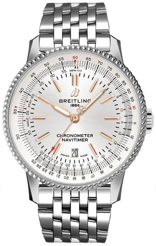  Shop Authentic Breitling Navitimer Automatic 41mm White Dial Stainless Steel Mens Watch - A17326211G1A1 - Luxxuri
