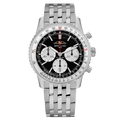Breitling Navitimer B01 Chronograph 43 Black Dial Silver Steel Strap Watch for Men - AB0138211B1A1