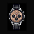 Breitling Navitimer B01 Chronograph 43 Brown Dial Black Leather Strap Watch for Men - AB0138241K1P1