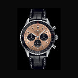  Shop Authentic Breitling Navitimer B01 Chronograph 43 Brown Dial Black Leather Strap Watch for Men - AB0138241K1P1 - Luxxuri