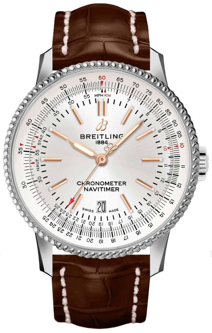  Shop Authentic Breitling Navitimer 1 Automatic 41mm White Dial Brown Leather Strap Mens Watch - A17326211G1P1 - Luxxuri