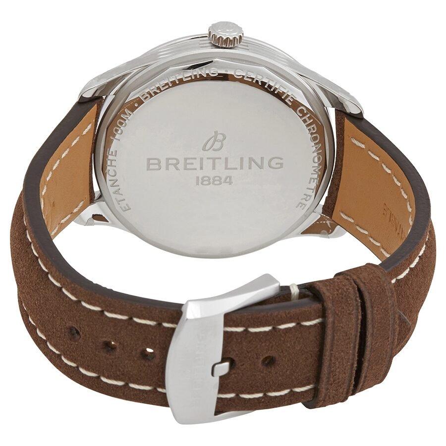 Breitling Premier Automatic 40mm Blue Dial Brown Leather Strap Mens Watch - A37340351C1X2