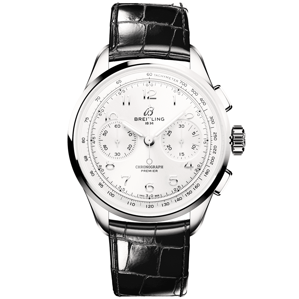  Shop Authentic Breitling Premier B09 Chronograph 40 White Dial Black Leather Strap Watch for Men - AB0930371G1P1 - Luxxuri