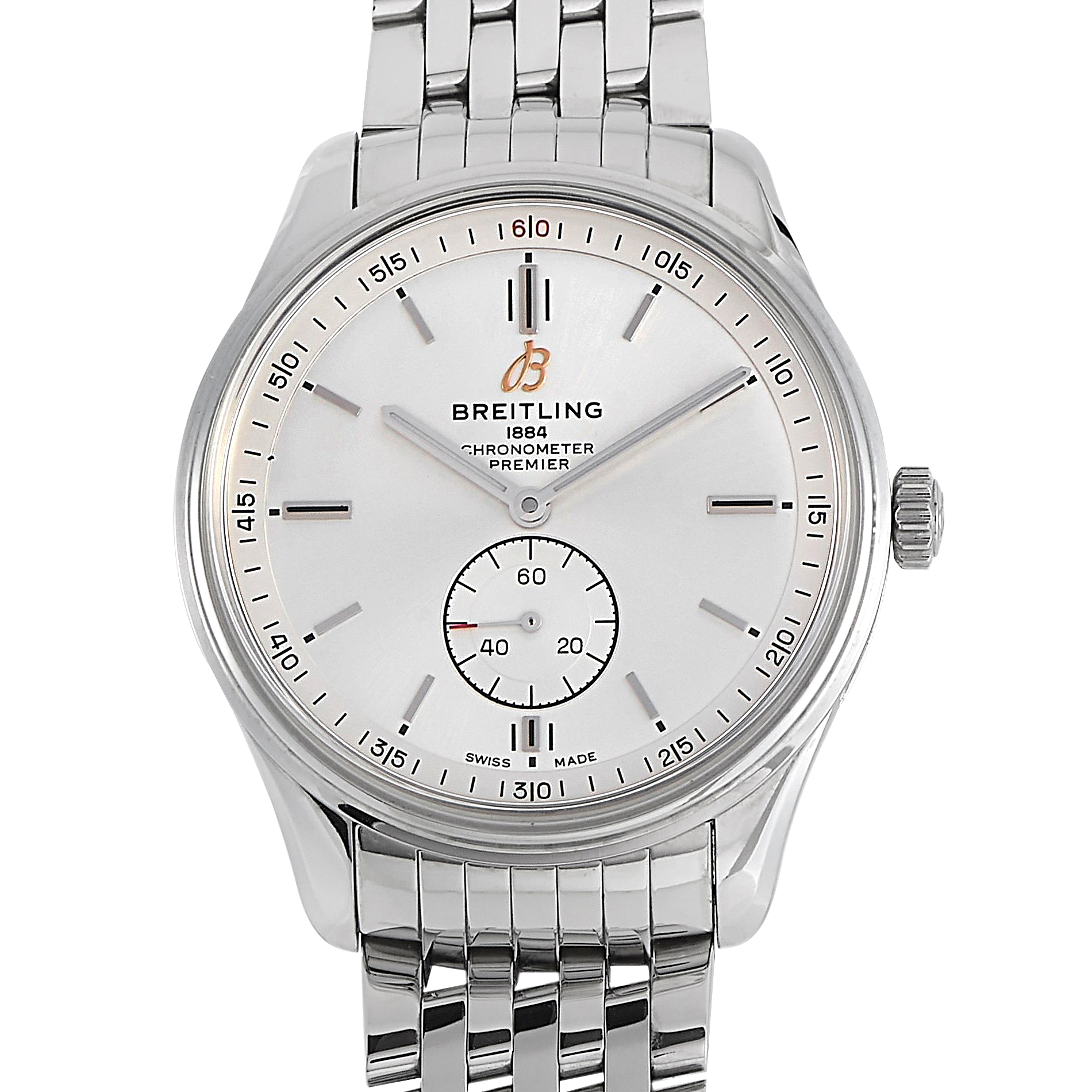  Shop Authentic Breitling Premier Automatic 40mm Stainless Steel Silver Dial Mens Watch - A37340351G1A1 - Luxxuri