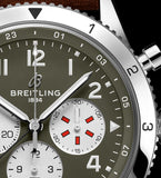  Shop Authentic Breitling Super Avi B04 Chronograph GMT 46 Curtiss Warhawk Green Dial Brown Leather Strap Watch for Men - AB04452A1L1X1 - Luxxuri