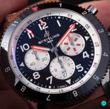  Shop Authentic Breitling Super Avi B04 Chronograph GMT 46 Mosquito Black Dial Brown Leather Strap Watch for Men - YB04451A1B1X1 - Luxxuri
