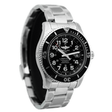  Shop Authentic Breitling Superocean II 44mm Black Dial Black Steel Strap Watch for Men - A17392D71B1A1 - Luxxuri