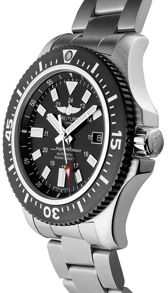  Shop Authentic Breitling Superocean II Special 44mm Black Dial Silver Steel Strap Watch for Men - Y1739310/BF45/162A - Luxxuri