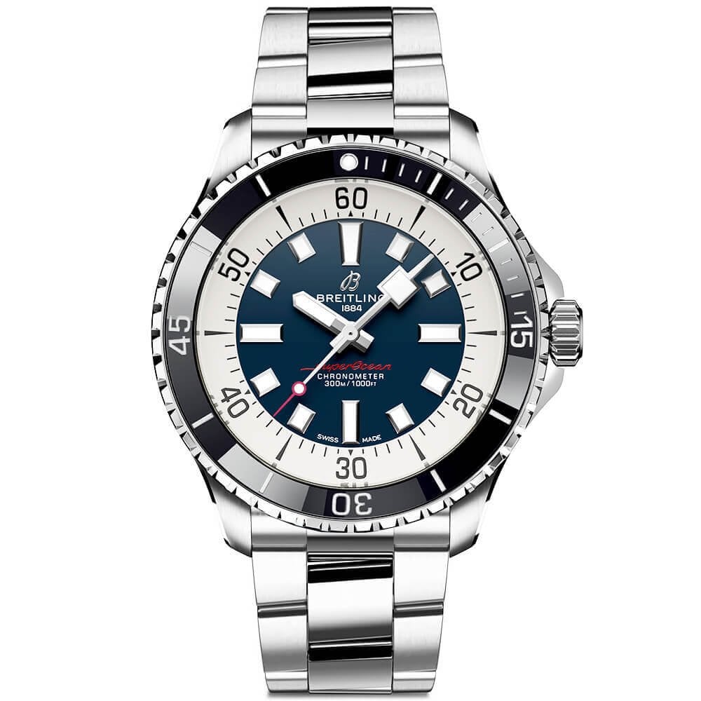  Shop Authentic Breitling Superocean Automatic 44mm Blue Dial Silver Steel Strap Watch for Men - A17376211C1A1 - Luxxuri